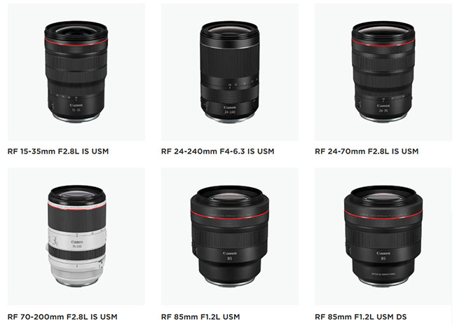 rf lens - Canon RF Serisi için 6 yeni objektif duyurdu